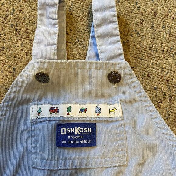 VTG Oshkosh BGosh Vestbak USA Unisex Toddler 18M Corduroy Union Bib Overall Cute - Picture 8 of 10